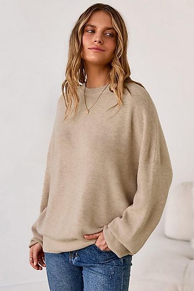 Arach&Cloz Strickpullover Damen Pullover Langarm Wolle Blend Rundhalsaussch günstig online kaufen