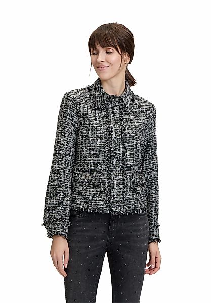 Cartoon Jackenblazer "Cartoon Damen Tweedblazer mit Fransen", Material günstig online kaufen