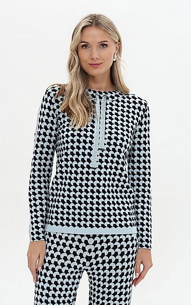 Passioni Strickpullover mit geometrischem Allover-Muster günstig online kaufen
