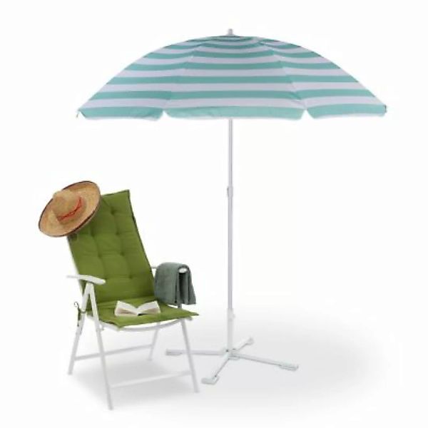 relaxdays Sonnenschirm in Weiß & Türkis 160 cm türkis/weiß günstig online kaufen
