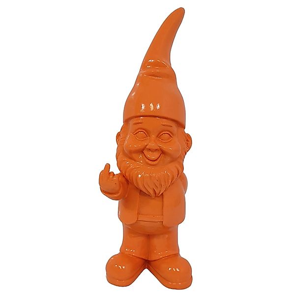 Deko-Figur Zwerg mit Stinkefinger 17,5 cm Orange günstig online kaufen
