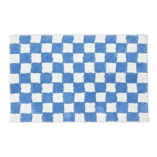 Homescapes Badematte Rutschfeste Badematte blau-weiß mit günstig online kaufen