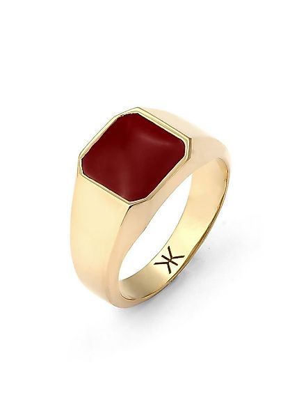 Kuzzoi Siegelring Siegelring Quadrat Emaille Rot 925 Sterling Silber günstig online kaufen
