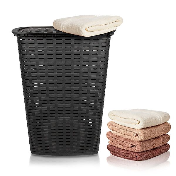 BigDean Wäschekorb Wäschesammler 55L mit Deckel günstig online kaufen