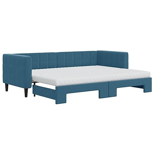 vidaXL Ausziehbett, Tagesbett Ausziehbar mit Schubladen Hellgrau 90x190 cm günstig online kaufen