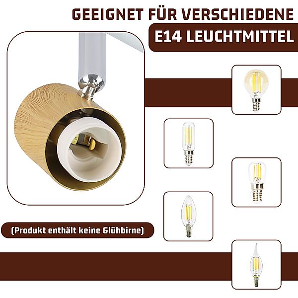 Nettlife Deckenstrahler Vintage E14 Innen 350°Schwenkbar günstig online kaufen