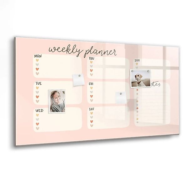 Tulup Glasmagnettafel Ein Schöner Wochenplaner 120x60 cm Glastafel Magnetis günstig online kaufen