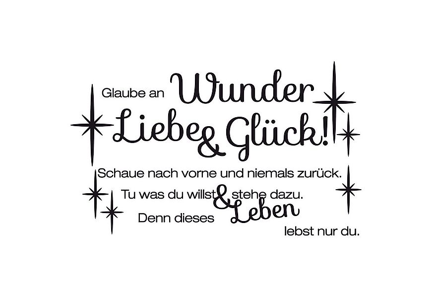 K&L Wall Art Wandtattoo Liebe und Glück Leuchtbild Spruch 50x30cm selbstkle günstig online kaufen