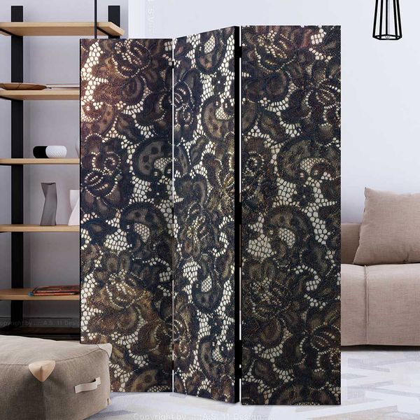 Blickdichter Paravent mit Spitzenmotiv 135 oder 225 cm günstig online kaufen