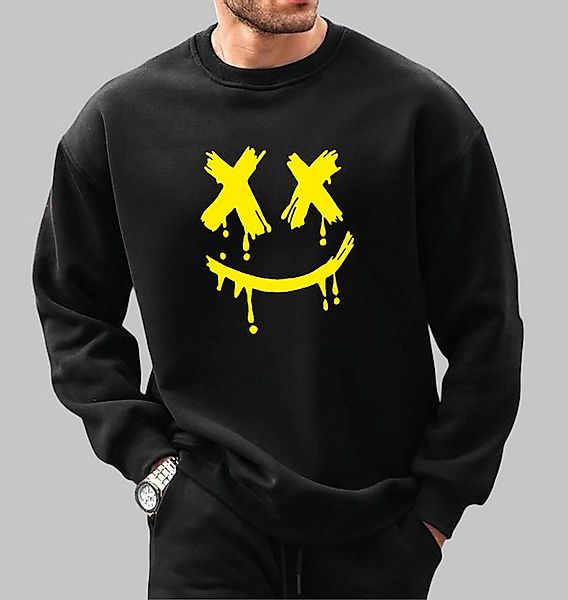 RMK Rundhalspullover Herren Pullover Sweatshirt Hoodie Pulli Smile Smiley O günstig online kaufen