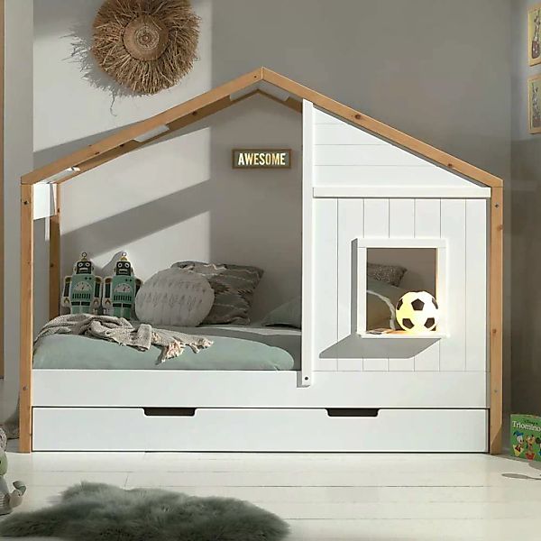 Landhaus Kinderbett mit Bettkasten Kiefer Massivholz & MDF günstig online kaufen