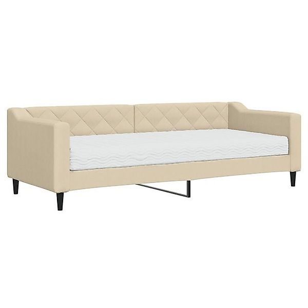 vidaXL Bett, Tagesbett mit Matratze Creme 80x200 cm Stoff günstig online kaufen