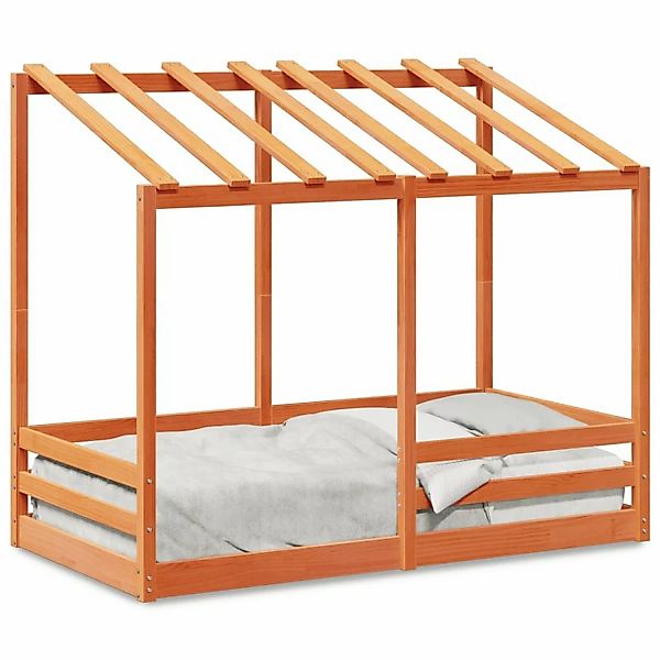 vidaXL Bett Kinderbett mit Dach Wachsbraun günstig online kaufen