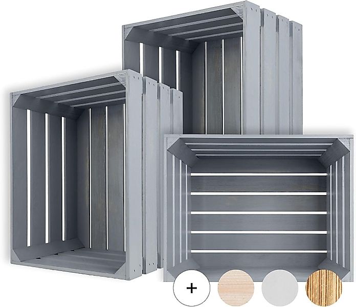 Creative Deco Holzkiste 3x Weinkisten Set günstig online kaufen