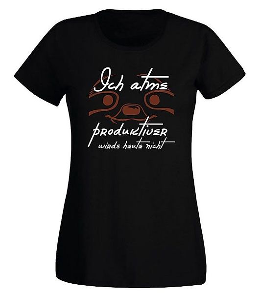 G-graphics T-Shirt Damen T-Shirt - Ich atme – produktiver wirds heute nicht günstig online kaufen