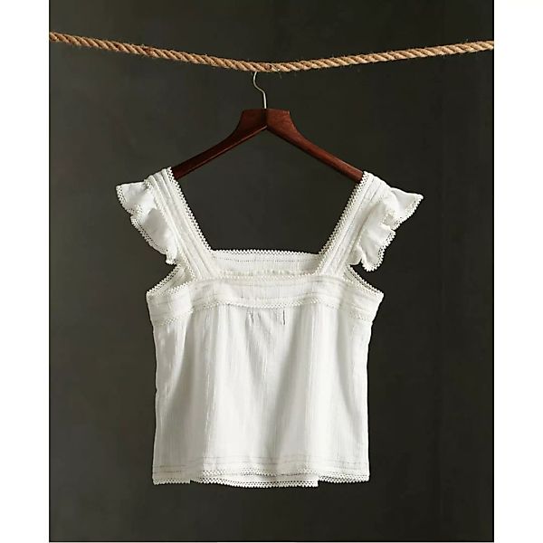 Superdry Layne Textured Lace Ärmelloses T-shirt L White günstig online kaufen
