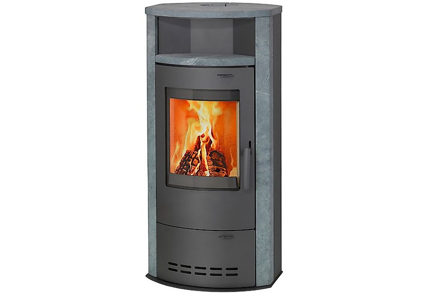 Thermia Kaminofen Hamburg V4 gussgrau/Naturstein, 7 kW, Dauerbrand günstig online kaufen