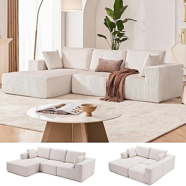 Mihtrov Ecksofa mit Schlaffunktion, Corduroy Modulares günstig online kaufen