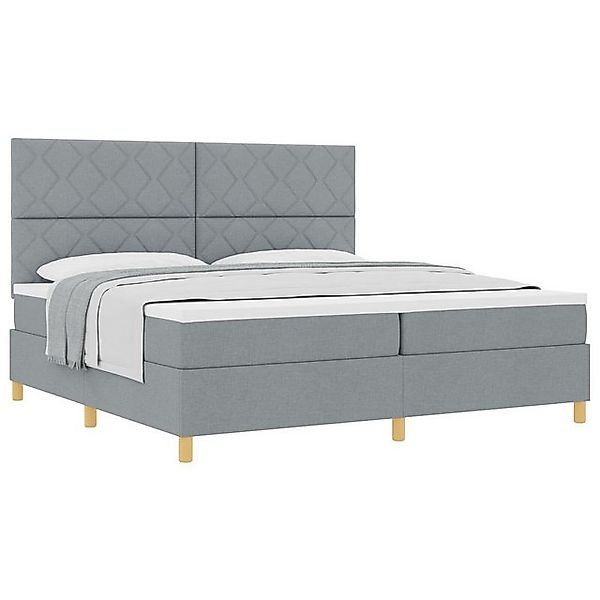 vidaXL Bett Boxspringbett mit Matratze Hellgrau 200x200 cm Stoff (1-tlg) günstig online kaufen