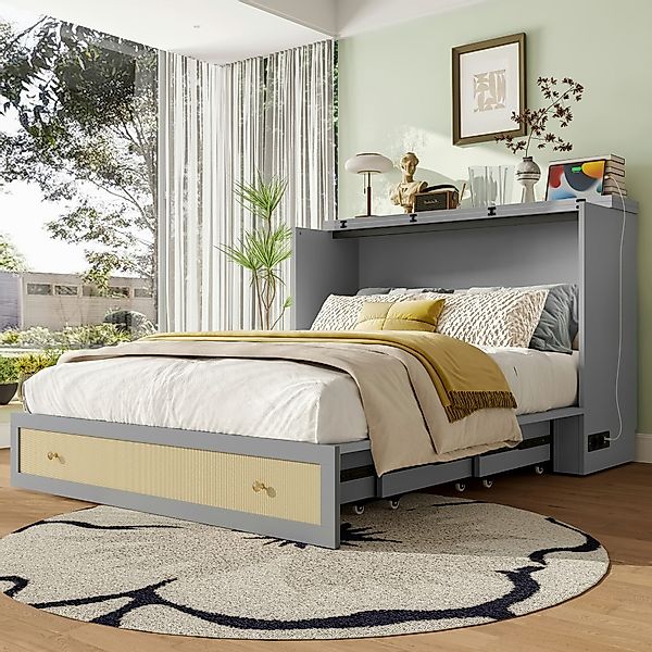 Flieks Schrankbett Umwandelbares Holzbett 140x200cm mit günstig online kaufen