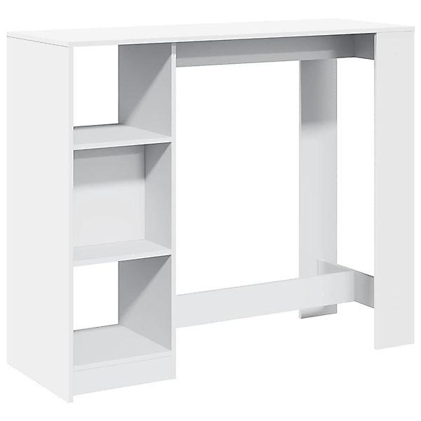 vidaXL Esstisch Bartisch mit Regal Weiß günstig online kaufen