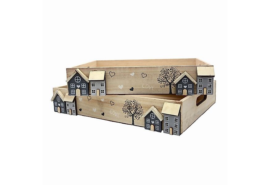 UNUS HOME Kerzentablett Holztabletts white-washed (2 St., 2er Set unterschi günstig online kaufen