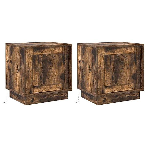 vidaXL Nachttisch 2 Stk Räuchereiche 44 x 34,5 x 45 cm Holzwerkstoff 869571 günstig online kaufen