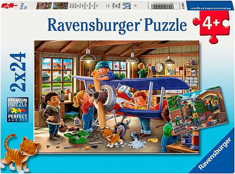 Ravensburger Puzzle Eisenbahn- und Flugzeugservice, 48 Puzzleteile, Made in günstig online kaufen