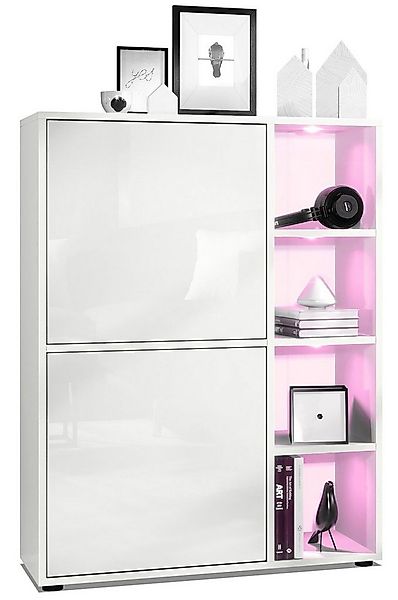 Vladon Highboard Cuba (Anrichte mit 2 Türen, und 4 offene Fächer inkl. RGB günstig online kaufen