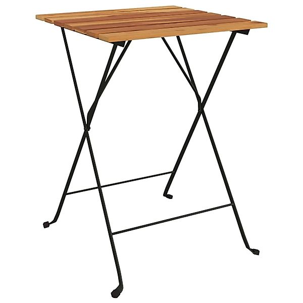 vidaXL Bistrotisch Klappbar 55x54x71 cm Massivholz Teak und Stahl 319978 günstig online kaufen