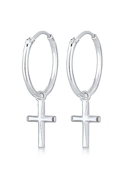Elli Paar Creolen Creolen Hänger Kreuz Religion 925 Silber günstig online kaufen
