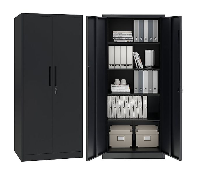 STEELSØN Aktenschrank Regulus aus Stahl, abschließbar (Schwarz) Spindschran günstig online kaufen