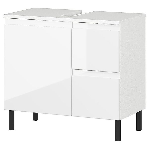Lomadox Waschbeckenschrank SALO-01 weiß Front Hochglanz günstig online kaufen