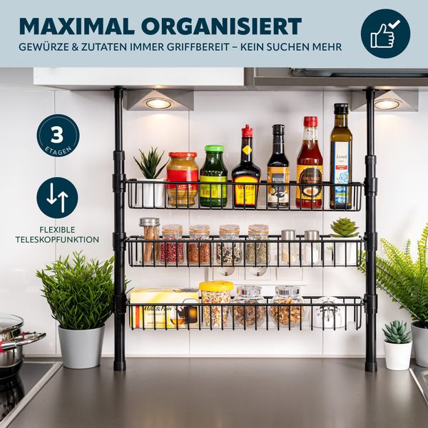 bremermann Küchenregal Teleskop-Gewürzregal, Teleskopregal mit 3 günstig online kaufen