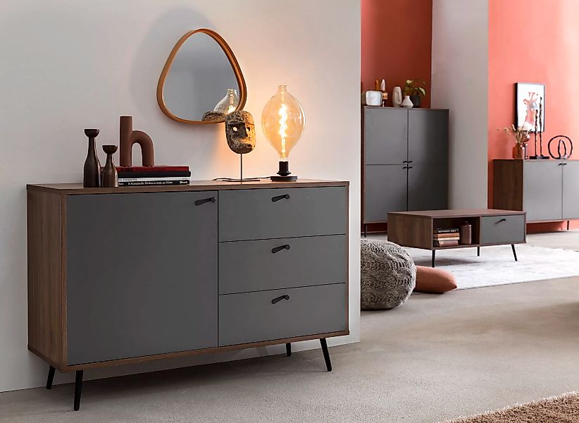 SalesFever Sideboard, Kommode in moderner Farbkombination von Walnuss und G günstig online kaufen