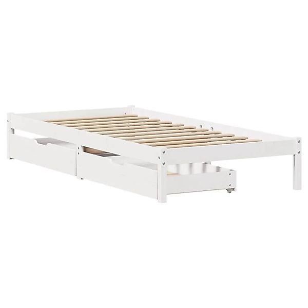 vidaXL Massivholzbett ohne Matratze Weiß 75x190 cm Kiefernholz 3301421 günstig online kaufen