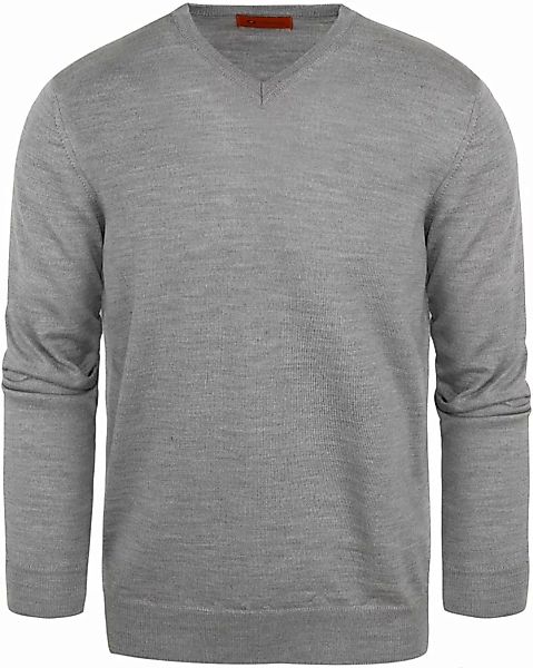 Suitable Pullover V-Ausschnitt Wolle Grau - Größe XL günstig online kaufen