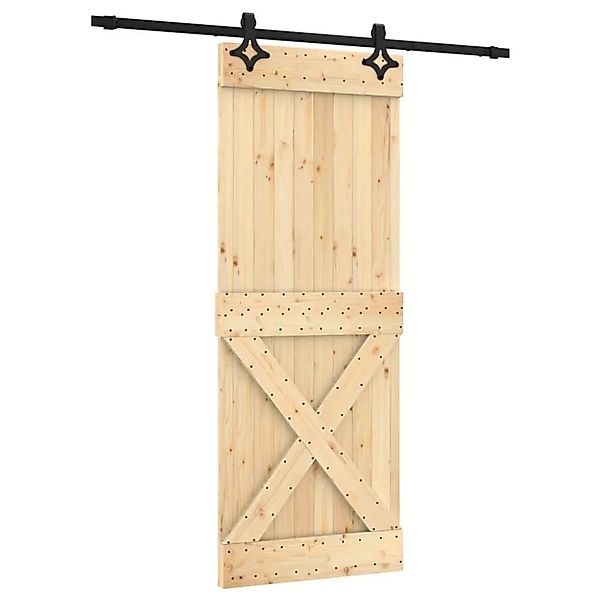 vidaXL Schiebetür mit Beschlag 80x210 cm Massivholz Kiefer 3203152 günstig online kaufen