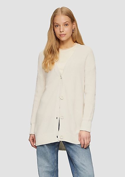 QS Funktionsjacke Lange Strickjacke mit Strukturmuster günstig online kaufen