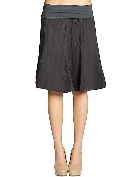 Caspar Faltenrock RO014 Damen Midi Leinenrock knielang mit figurfreundliche günstig online kaufen