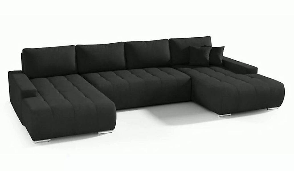 Beautysofa Ecksofa Ecksofa DRACO U Bettkasten Schlaffunktion Wellenfedern U günstig online kaufen