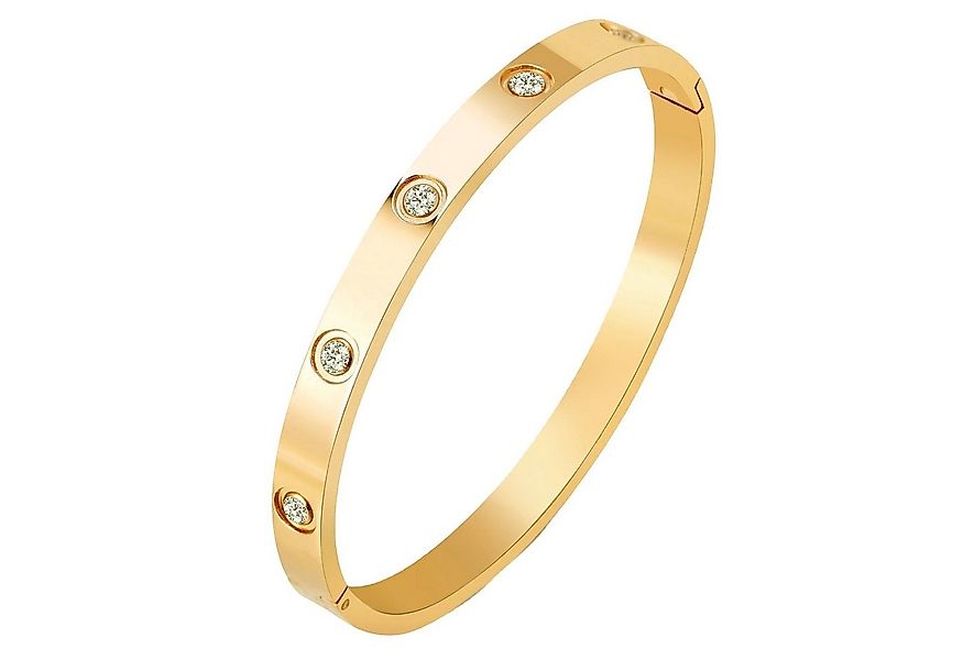 ROUGEMONT Edelstahlarmband Massives Edelstahl Armband Gold Armreif 18K Gold günstig online kaufen
