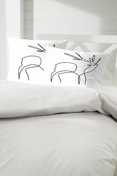Primera Bettwäsche "Pablo picasnow" 2 Stk. tlg. mit abstraktem Rentier günstig online kaufen