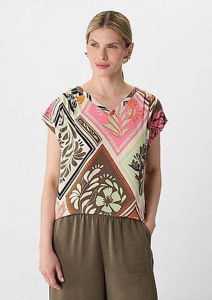 Comma Blusentop Ärmellose Visikose-Bluse mit All-over-Print günstig online kaufen