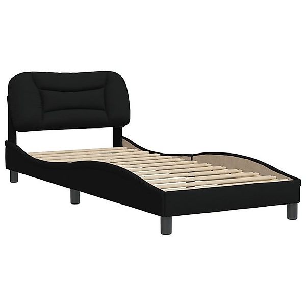 furnicato Bettgestell ohne Matratze "Hvar" Schwarz 90x200 cm Stoff (1-tlg) günstig online kaufen