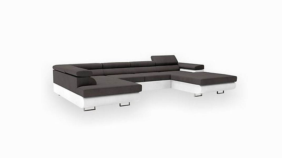 Goldstoff Wohnlandschaft RELAX U Ecksofa mit Schlaffunktion, Kunstleder & S günstig online kaufen