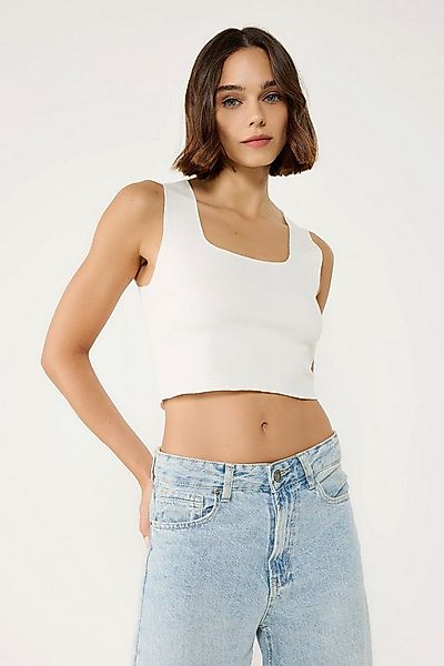 No Matter What Crop-Top Basic-Top aus Stretch-Strick günstig online kaufen
