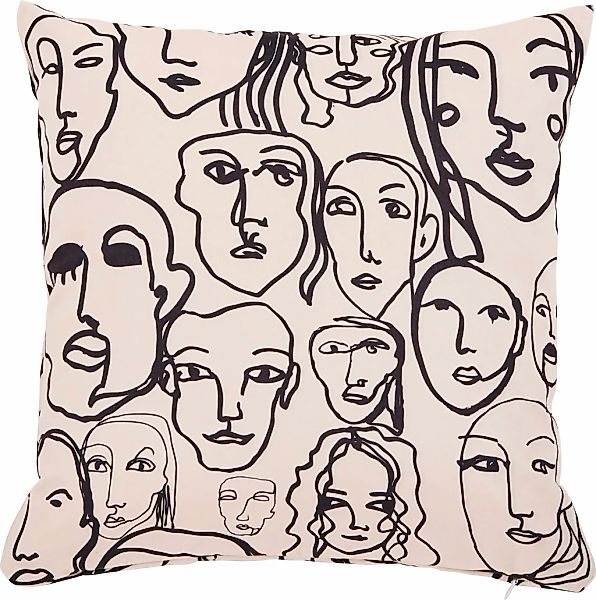 done. Dekokissen "Velour Print Crowd" Beidseitig bedruckte Kissenhüle ohne günstig online kaufen