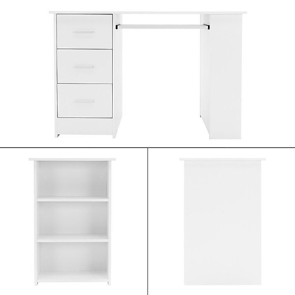 ML-DESIGN Schreibtisch Bürotisch mit 3 Schubladen, 3 Regale und Tastaturaus günstig online kaufen