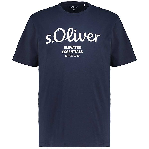s.Oliver T-Shirt mit Label-Print Farbe dunkelblau Größe: 3XL günstig online kaufen